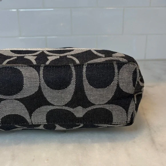 Coach Y2K Vintage Denim Jacquard Signature Stripe Tote